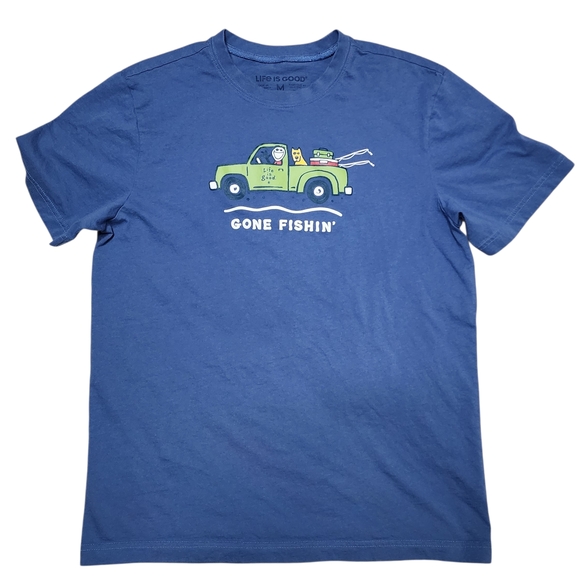 Life Is Good Other - ​Life is Good Medium Gone Fishin Tee Shirt Flaw Noted